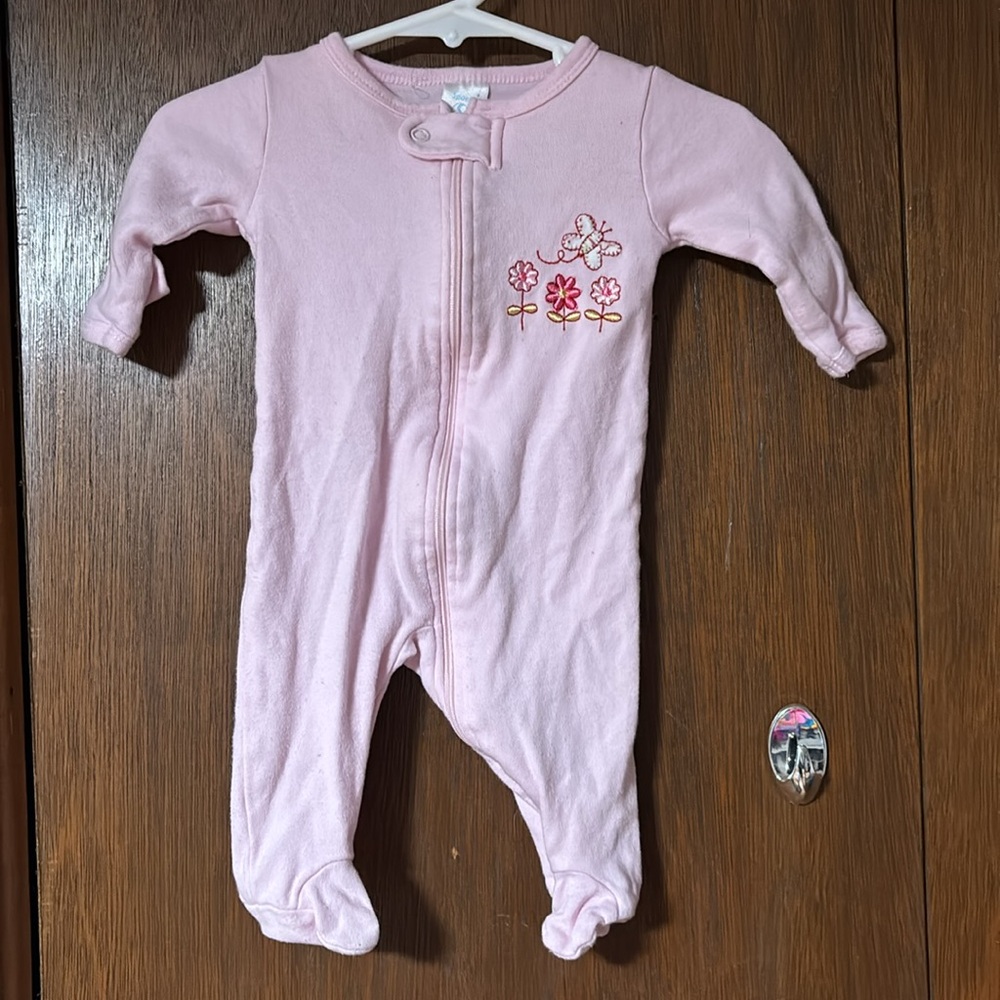 Pink Baby Footie Zip Up